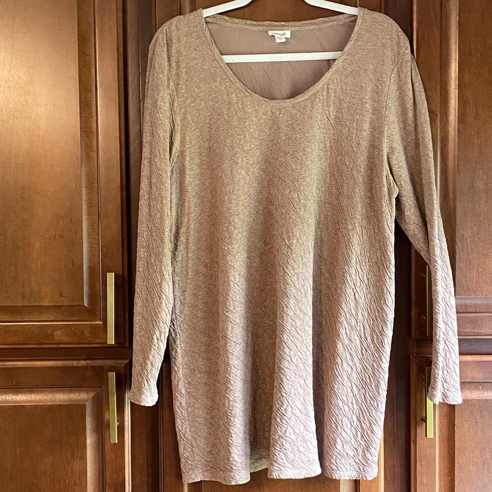 J. Jill Beige Textured Long Sleeve Tunic